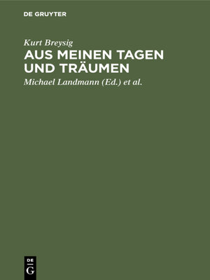 cover image of Aus meinen Tagen und Träumen